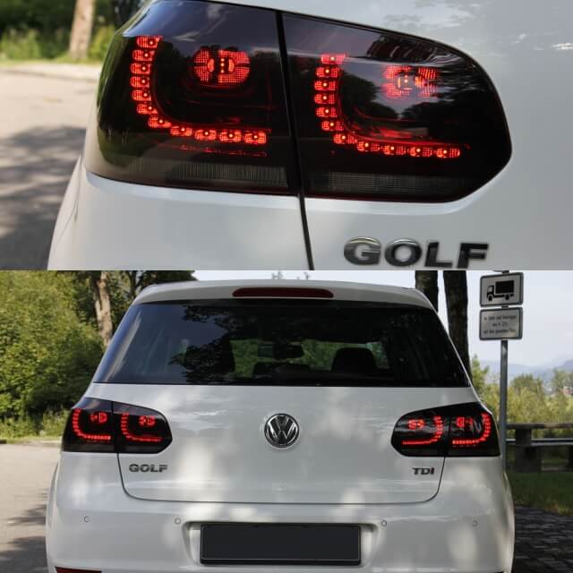 VW Golf 6 VI SET Feux Arrière LED Fumé R Look Feux DE Stop LED 3