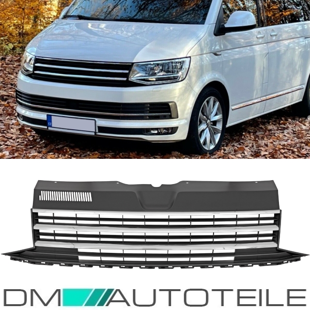 Set Front Spoiler Lippe Stoßstange oben+ unten für VW T6 Multivan  Transporter ab 2015 auf Sportline