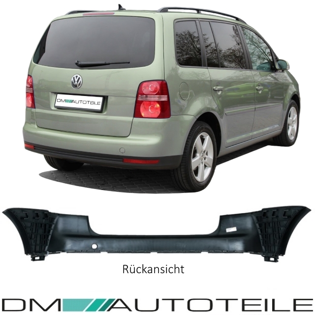 VW Touran 1T1 1T2 Stoßstange hinten 03-10 Schwarz ohne PDC PREMIUM 5j ...
