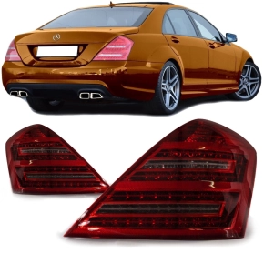 Mercedes S-Class W221 LED rear lights red white +...