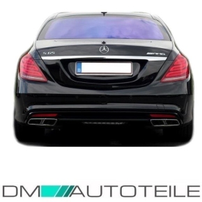 Mercedes W212 W222 Tail Pipes Chrome Black  4-Exhaust Stainless Steel + Accessoires fits for E63 S63 AMG