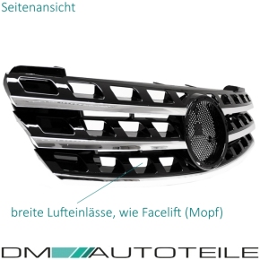 Kühlergrill Schwarz hochglanz + Chrom passend für Mercedes ML W164 05-08 Vormopf