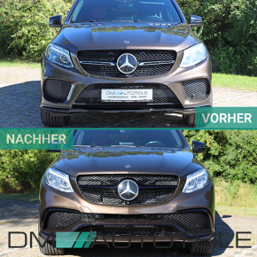 Full Bodykit Front + Rear Bumper + Tail Pipes + Front Grille  fits on Mercedes GLE W166 w/o AMG