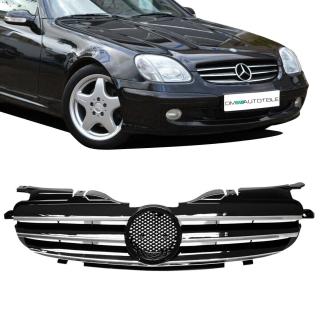 Mercedes SLK Typ R170 Twin Blade Front Grille Black / Chrome Sport 97-04