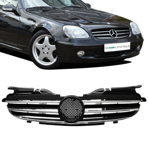 Mercedes SLK Typ R170 Twin Blade Front Grille Black / Chrome Sport 97-04