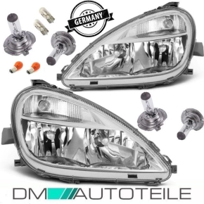 Set Mercedes W168 headlights left + right clear glass...