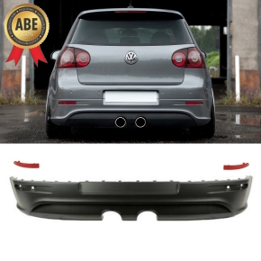 Heckschürze Stoßstange Duplex Diffusor Heck 2-Rohr mittig + ABE passt für VW Golf 5 ab 03-08 auf R32