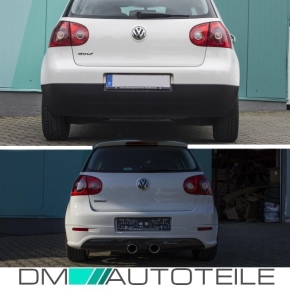 Heckstoßstange / Heckschürze hinten mit Diffusor / Ansatz 2-Rohr mittig für VW Golf 5 nicht für R32 mit ABE