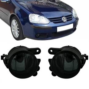 Set Fog lights smoked black + HB4 fits on VW Golf 5 V standard Front Bumper 