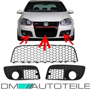 VW Golf 5 V GTI GTD Grille Set left right middle ABS 03-08