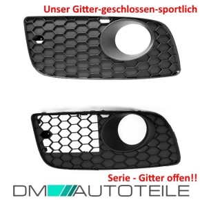 Sport Frontstoßstange / Frontschürze vorne mit Wabengrill in Schwarz Glanz und Gitter für VW Golf 5 nicht für GT, GTI und R32