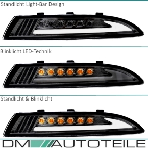 VW Scirocco MK3 137 Light-Bar Parking light LED SIDE INDICATORS Set Smoke 08-14