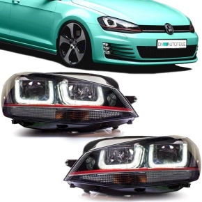 VW Golf 7 VII daytime running lights clear glass black...