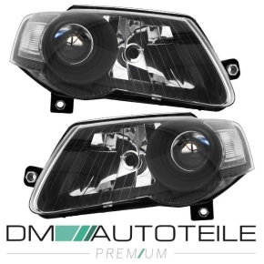 VW Passat 3C headlights Set clear glass black H7/H7 05-10