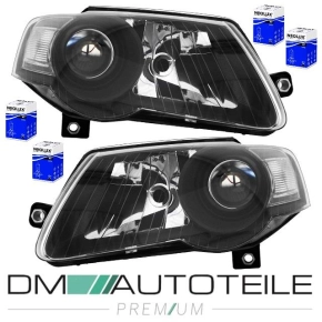 VW Passat 3C headlights Set clear glass black H7/H7 05-10...