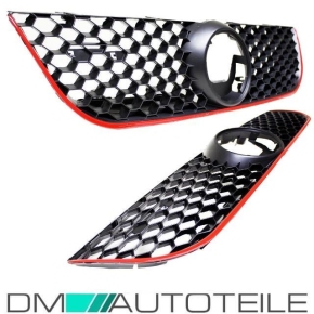 Kühlergrill für VW Polo 9N3 Facelift auch für GTI im Wabendesign in Schwarz Matt