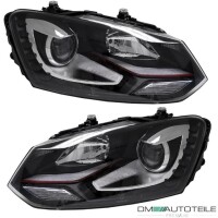 Satz Headlights Black LED DRL GTI  H7/H7 for VW Polo 6R 6C 1