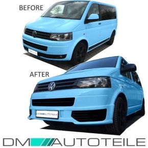 SPORTLINE Front Bumper Spoiler SPLITTER+Grille BLACK GLOSS VOLKSWAGEN VW T5 09>