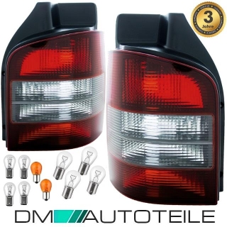 Set VW T5 rear lights red black 03-09 left & right for vehicles with  tailgate