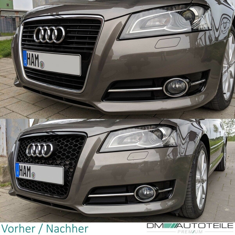 Kühlergrill Wabengrill Schwarz Glanz passt für Audi A3 8P Facelift