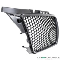 Badgeless Front Grille Grille Honeycomb Black Gloss fits Aud