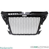 Badgeless Front Grille Grille Honeycomb Black Gloss fits Aud