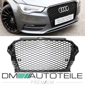 Badgeless Front Grille Grille Honeycomb Black Gloss fits Audi A3 8V 12-16 RS3 Mod