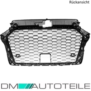 Kühlergrill Wabengrill PDC +ACC Schwarz Glanz passt für Audi A3 8V Facelift nicht RS3 ab 2016