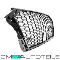 Honeycomb Front Grille Black Gloss+ Accessoires fits on Audi