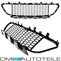 Set Black Gloss Front Grille Central +Fogs Cover Shadow Line
