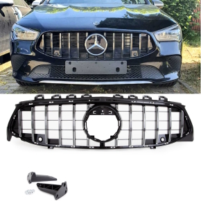 Front Grille Black Chrome fits on Mercedes CLA C118 X118 up 2019 without Camera to GT Sport- Panamericana 