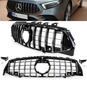 Front Grille Black Chrome fits Mercedes CLA W118 +Camera +PDC to Sport- Panamericana GT