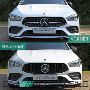 Front Grille Black Gloss fits on Mercedes CLA W118 w/o Camera +with PDC to Sport- Panamericana GT 