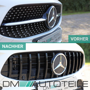 Front Grille Black Gloss fits Mercedes CLA W118 +Camera +Parking System to GT Sport- Panamericana 