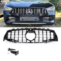 Front Grille Black Gloss fits Mercedes C gallery