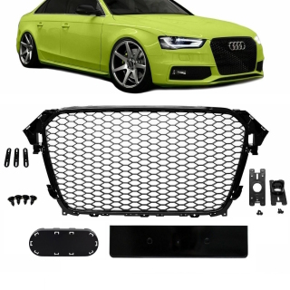 Kühlergrill / Wabengrill für Audi A4 B8 Facelift auch für S-Line / S4 nicht für RS4 ohne PDC in Schwarz Glanz