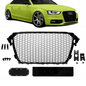 For Audi A4 B8 8K Since 2007-2011 Grille Sports Honeycomb Black Gloss