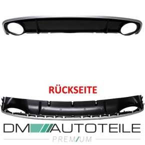 Heckdiffusor Schwarz 2-Rohr Oval passt für Audi A4 B8 Facelift ab 11-15 kein RS4