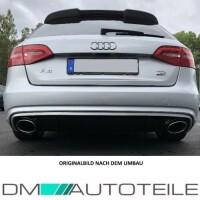 Audi A4 B8 8K Facelift Diffuser Bumper + for tail pipes for 