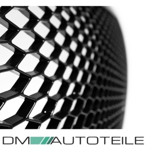 Set Front Grille honeycomb black mirror finsih + fog lights Grille suitable for Audi B8 08-12 + RS4
