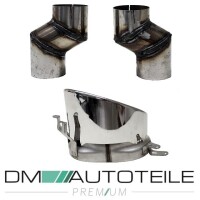 Set Rear Diffusor Duplex Black /Silver+Tail Pipes Oval fits 