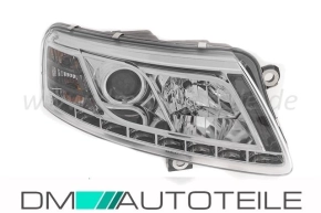 Audi A6 4F clear glass chrome headlights left & right...