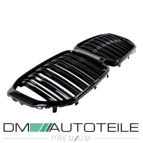 Sport Doppelsteg-Kühlergrill für BMW X5 G05 in Schwarz Glanz