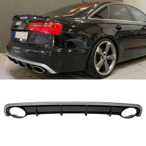 Audi A6 C7 4G Diffuser Bumper + opening for tail pipes for RS6 models 12-15