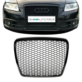 Badgeless Front Grille Grill Honeycomb Black Gloss for...