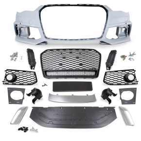 Sport Front Bumper + Accessoires Black Glossy for Audi A6...