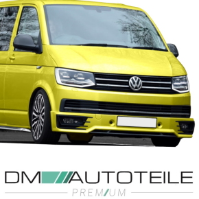 Front Bumper Splitter lower Part + Grille Black Glossy fits on VW T6 up 2015 Sportline Modification