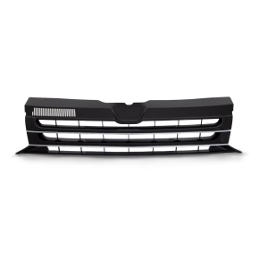 Front Grille fits on VW T5.1 GP up 09-15 Black Gloss Chrome Bars Clean Badgeless Debadged