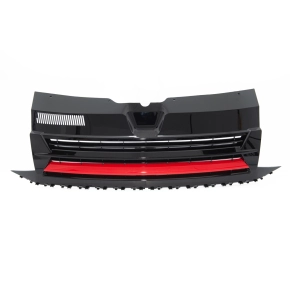 Kühlergrill Sport schwarz glänzend + Leiste Rot...