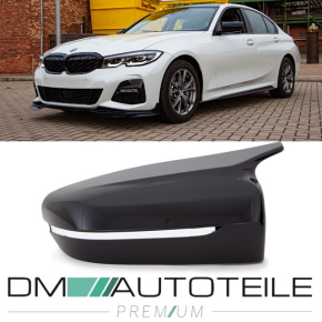 Außenspiegelkappen / Spiegelkappen SET für BMW 3er G20 / G21 auch M-Paket / M3 + in Schwarz Glanz mit ABE
